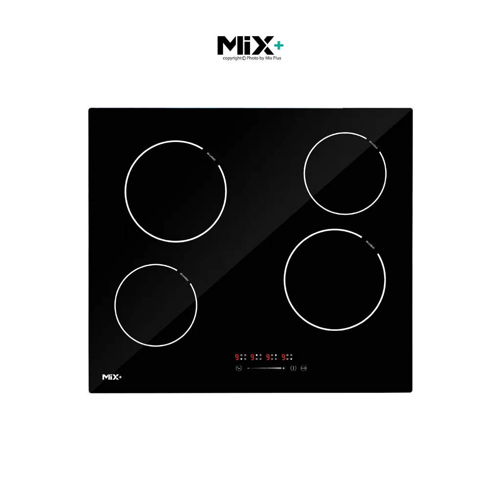 گاز رومیزی میکس پلاس 4 شعله شیشه برقی