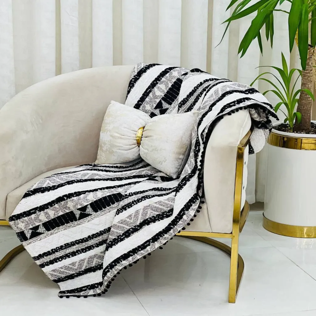 شال مبل(سفید مشکی)