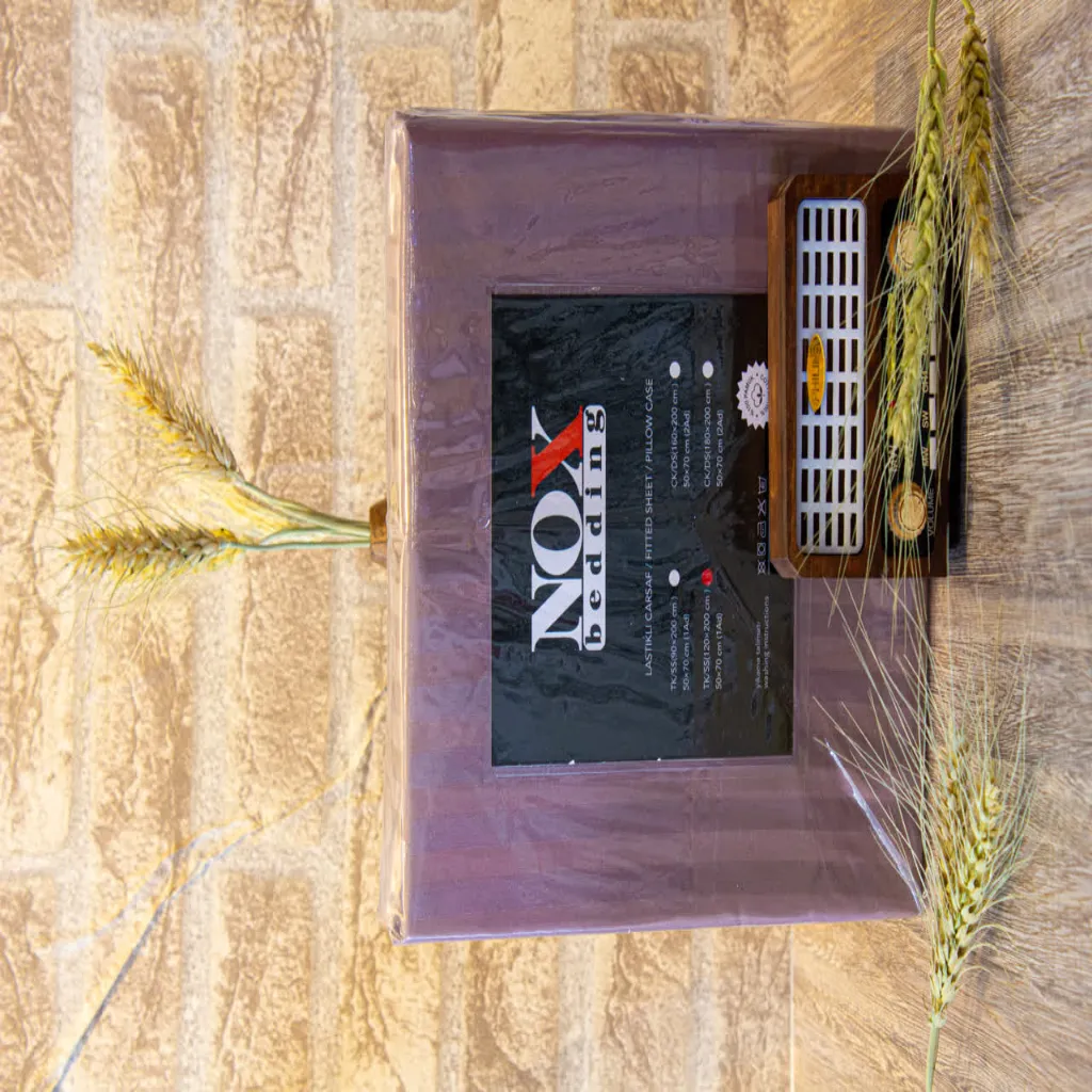 نیم ست ملحفه هتلی بادمجونی