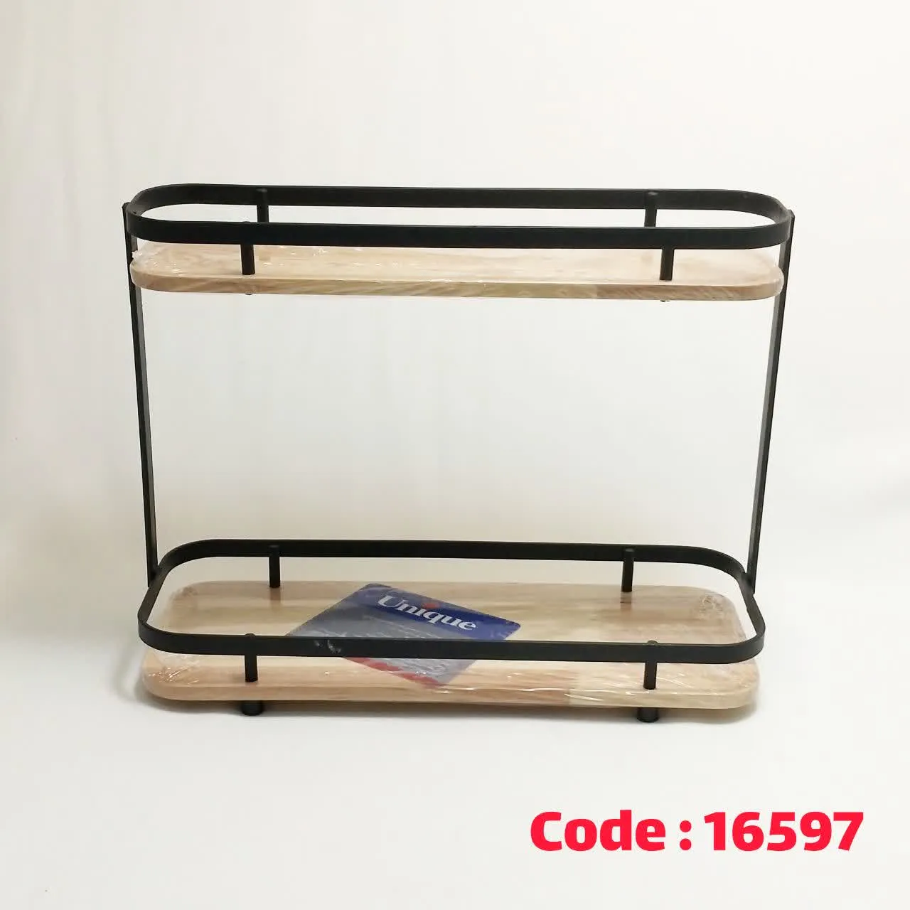  استند 2 طبقه مستطیل مشکی فلزی 2994 یونیک