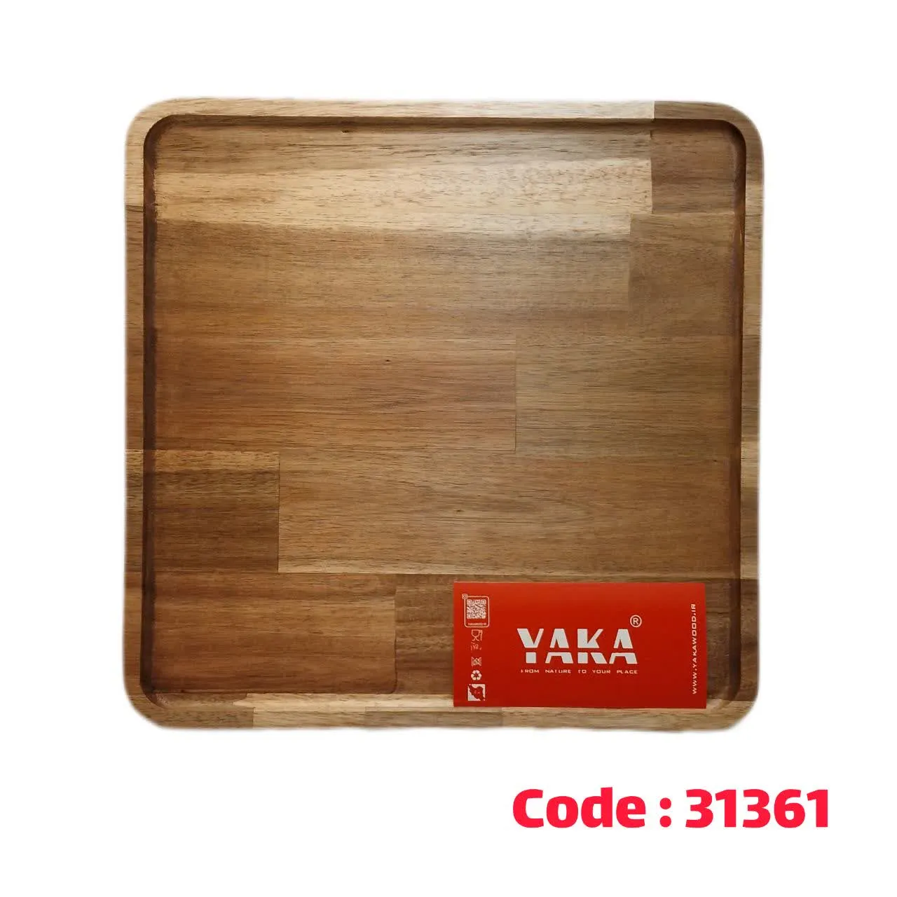 بشقاب 4 گوش 35 سانت 18 میل چوب آکاسیا 35×35