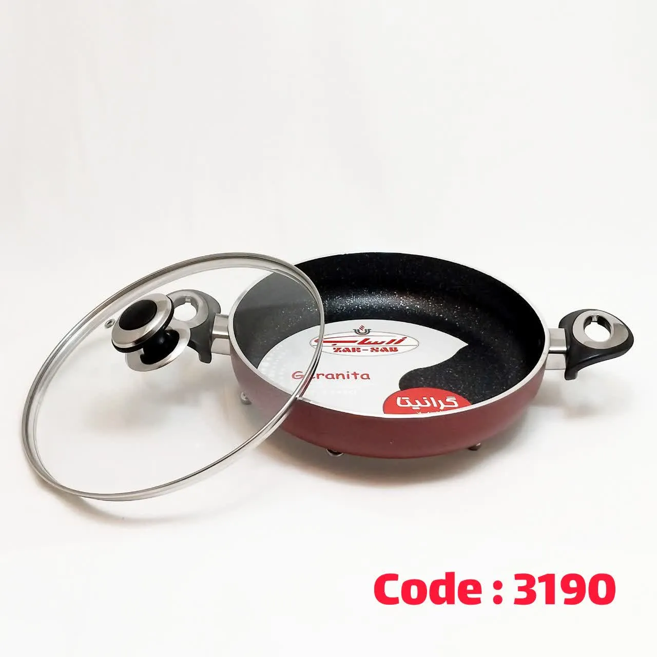 تابه 2 دسته 24 گرانیت زرشکی 224 تفلون زرساب