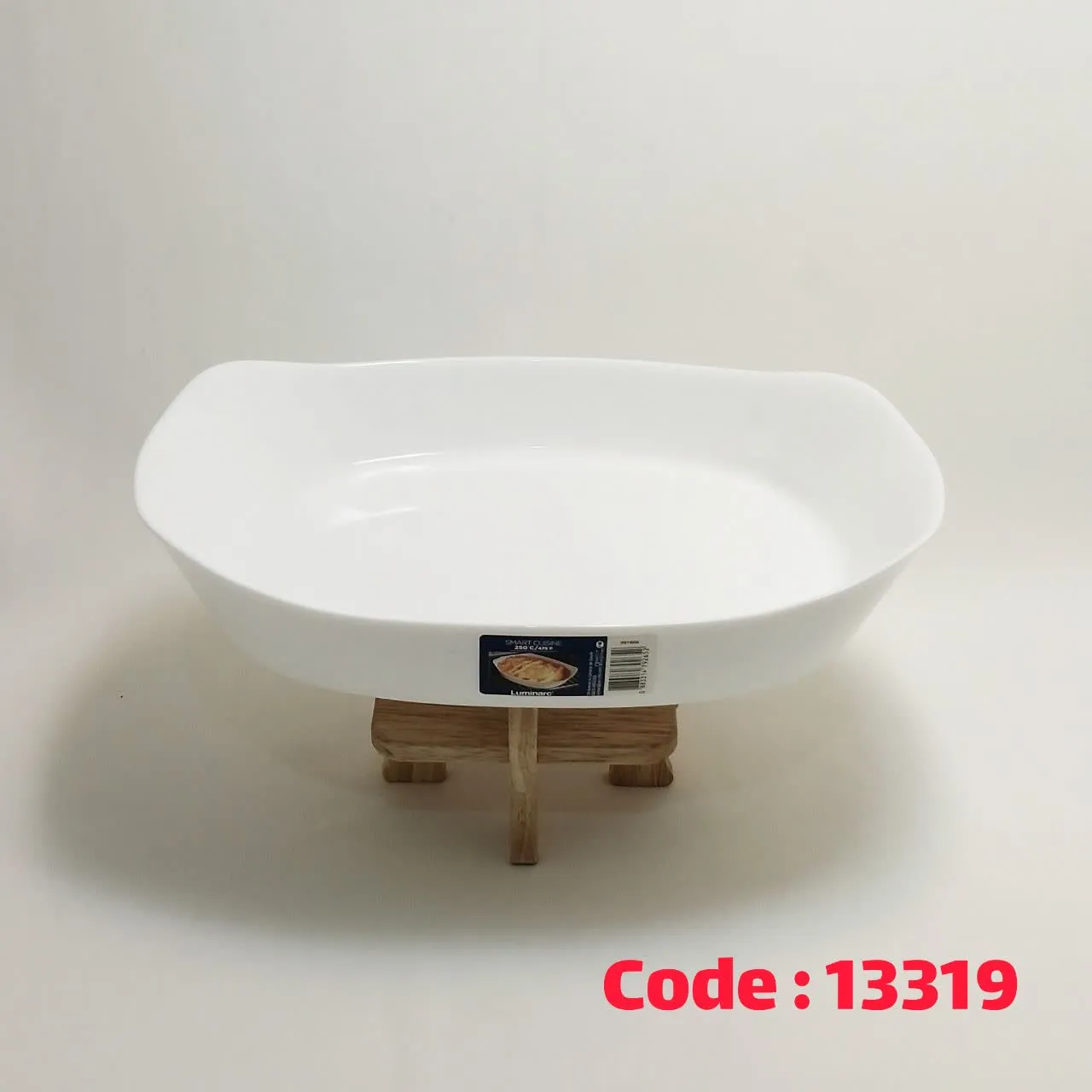 تابه مستطیل 1.8 لیتر سفید فرانسه 22×30