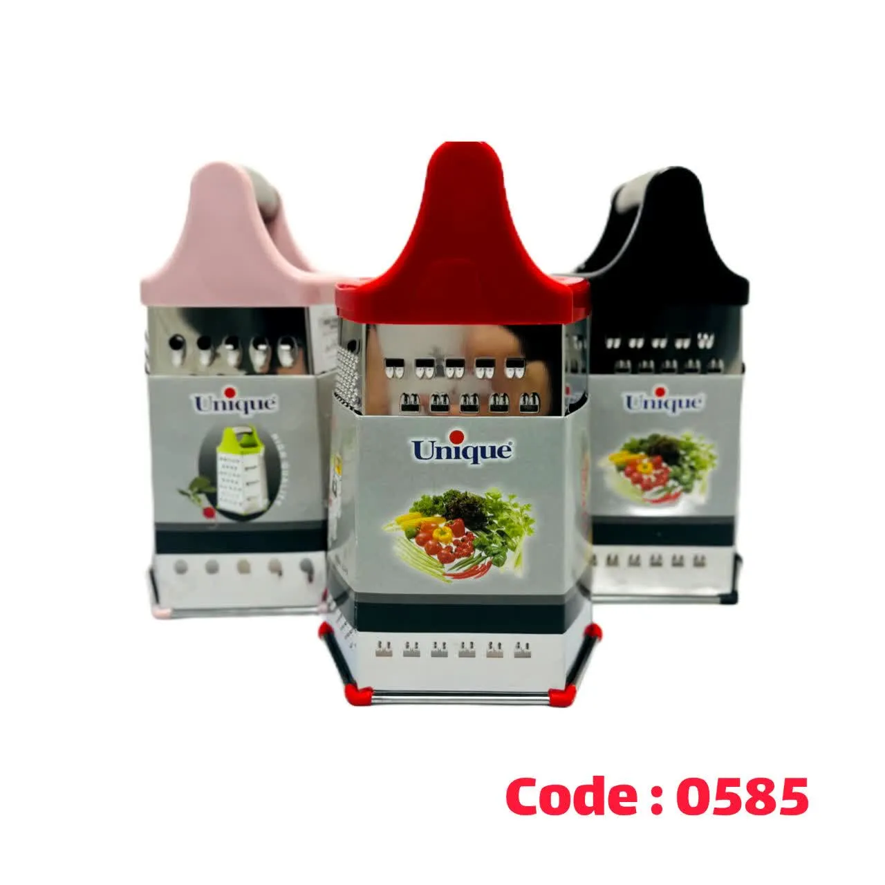 رنده 6 گوش استیل دسته رنگی 2240 یونیک
