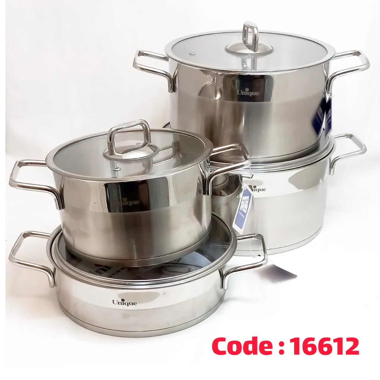سرویس قابلمه 8 پارچه استیل 9990 یونیک