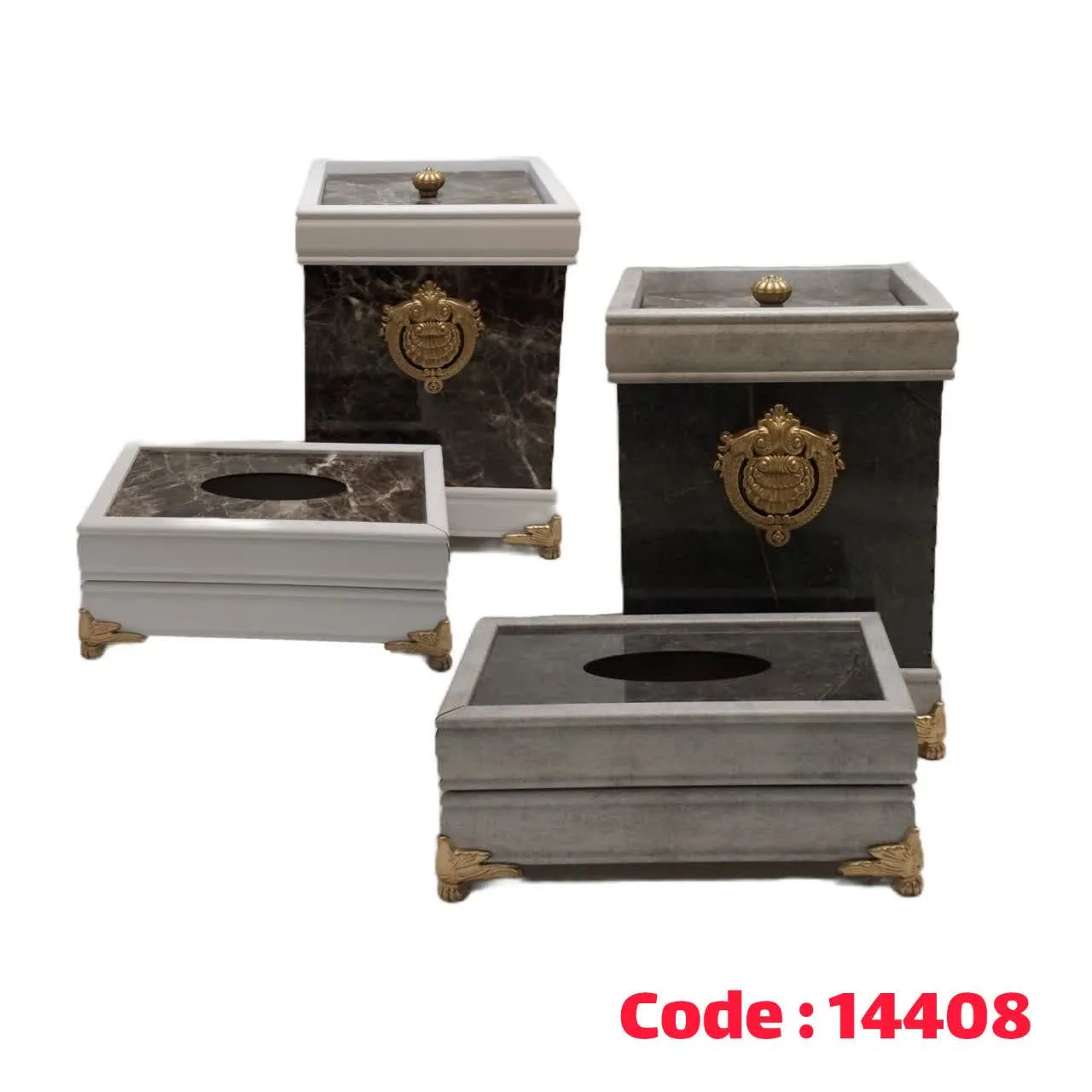 سطل دستمال 4 گوش طرح ماربل فرزاد