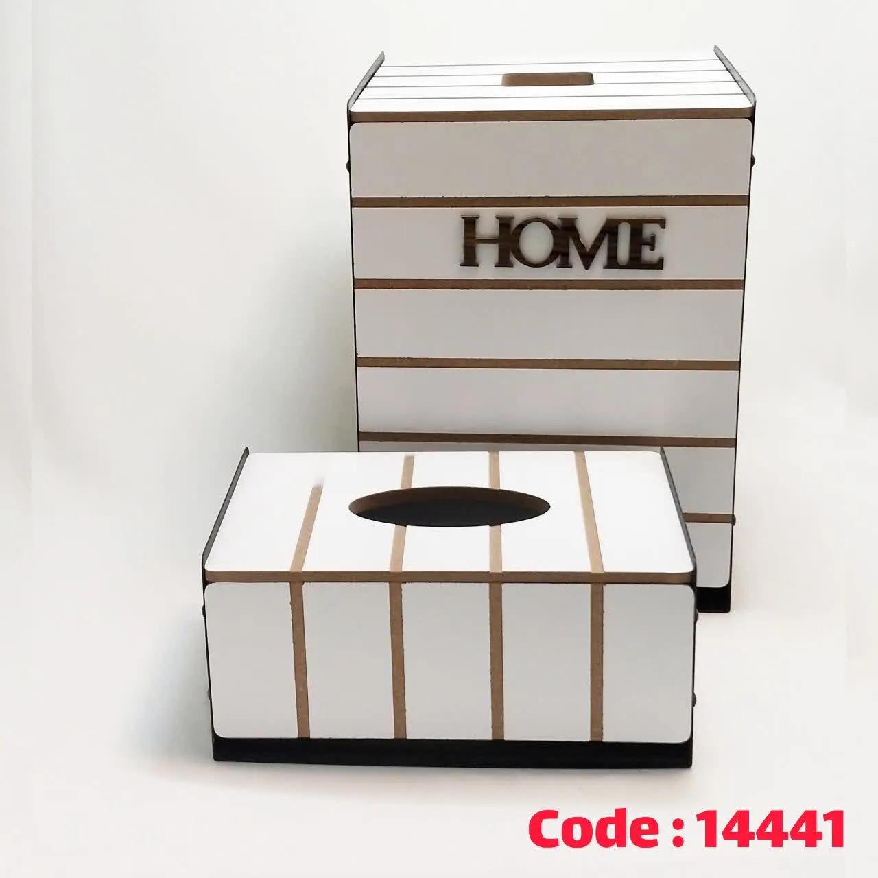 سطل دستمال 4 گوش چوب فلز فرزاد