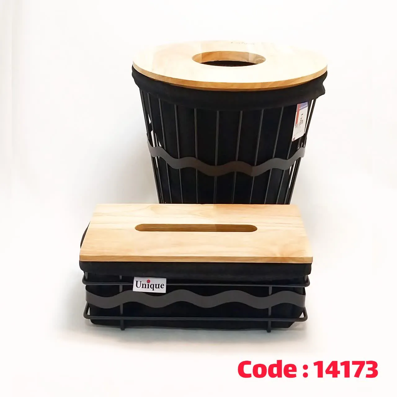 سطل دستمال مشکی 2929 یونیک