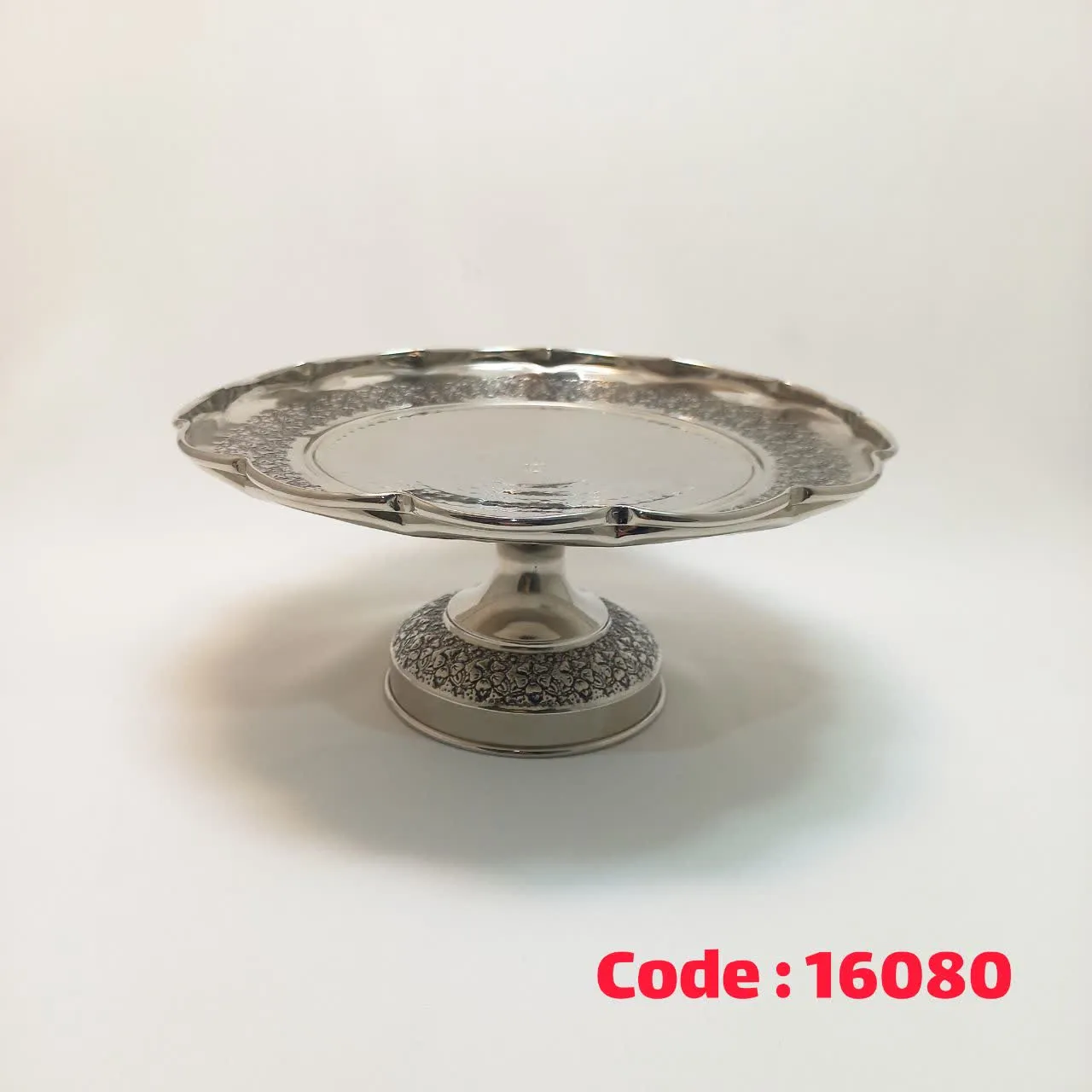 شیرینی خوری پایه دار قلمکاری سفید دیبا 119004