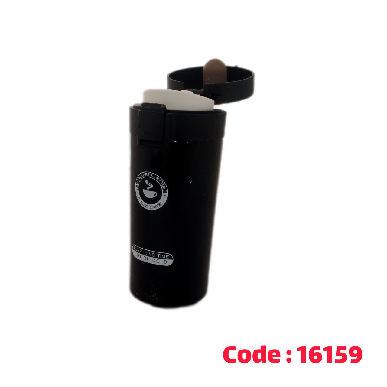 لیوان دمنوش 0/35 لیتر صافی دار مشکی استیل