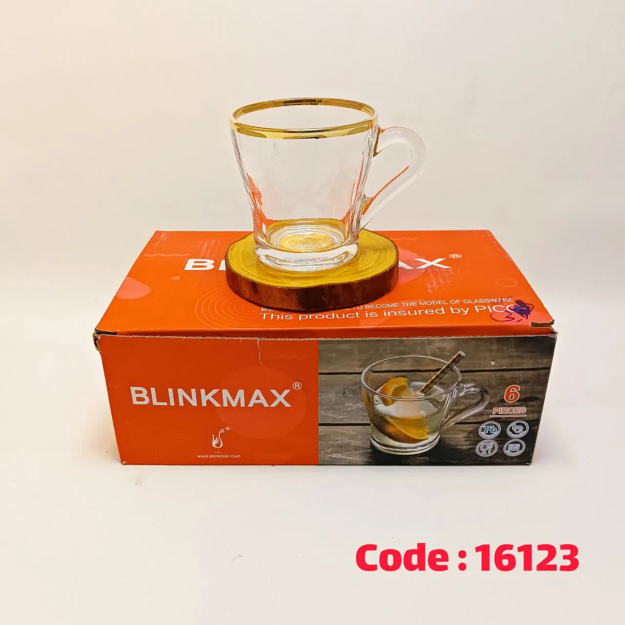 ماگ کروم 36 مکس ساده لب طلا 6768 چین