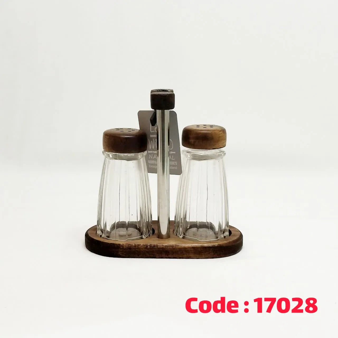 نمک پاش 2 عددی پایه چوب فلز 42229 اکرولیک