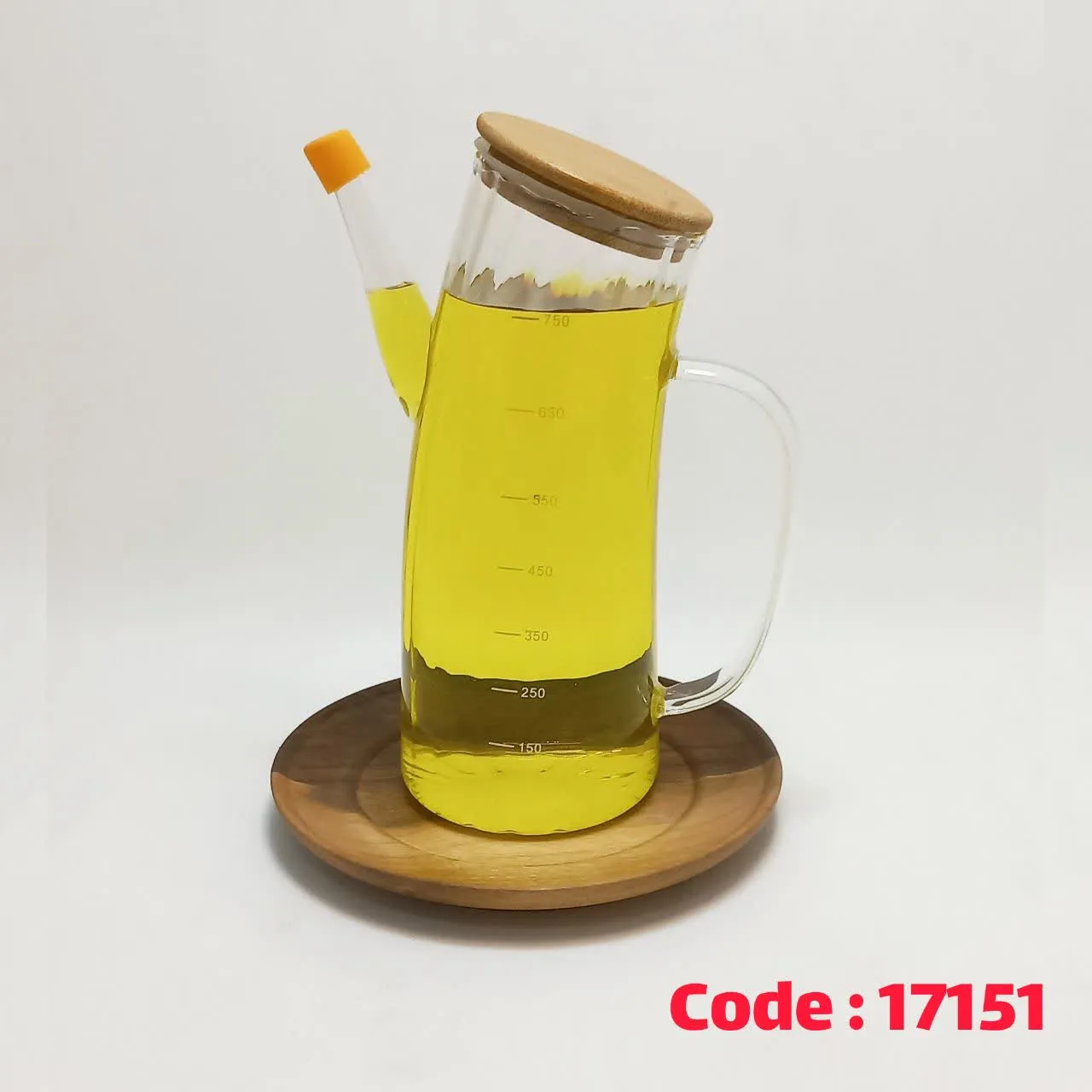 پارچ روغن 0.750 لیتر طرح پنگوئن درب چوب 5531 پیرکس