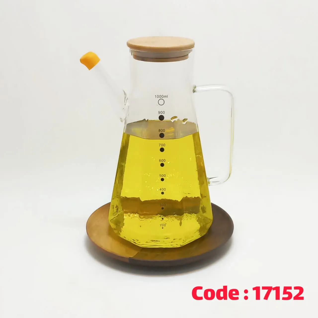 پارچ روغن 1 لیتر درب چوب 6313 پیرکس