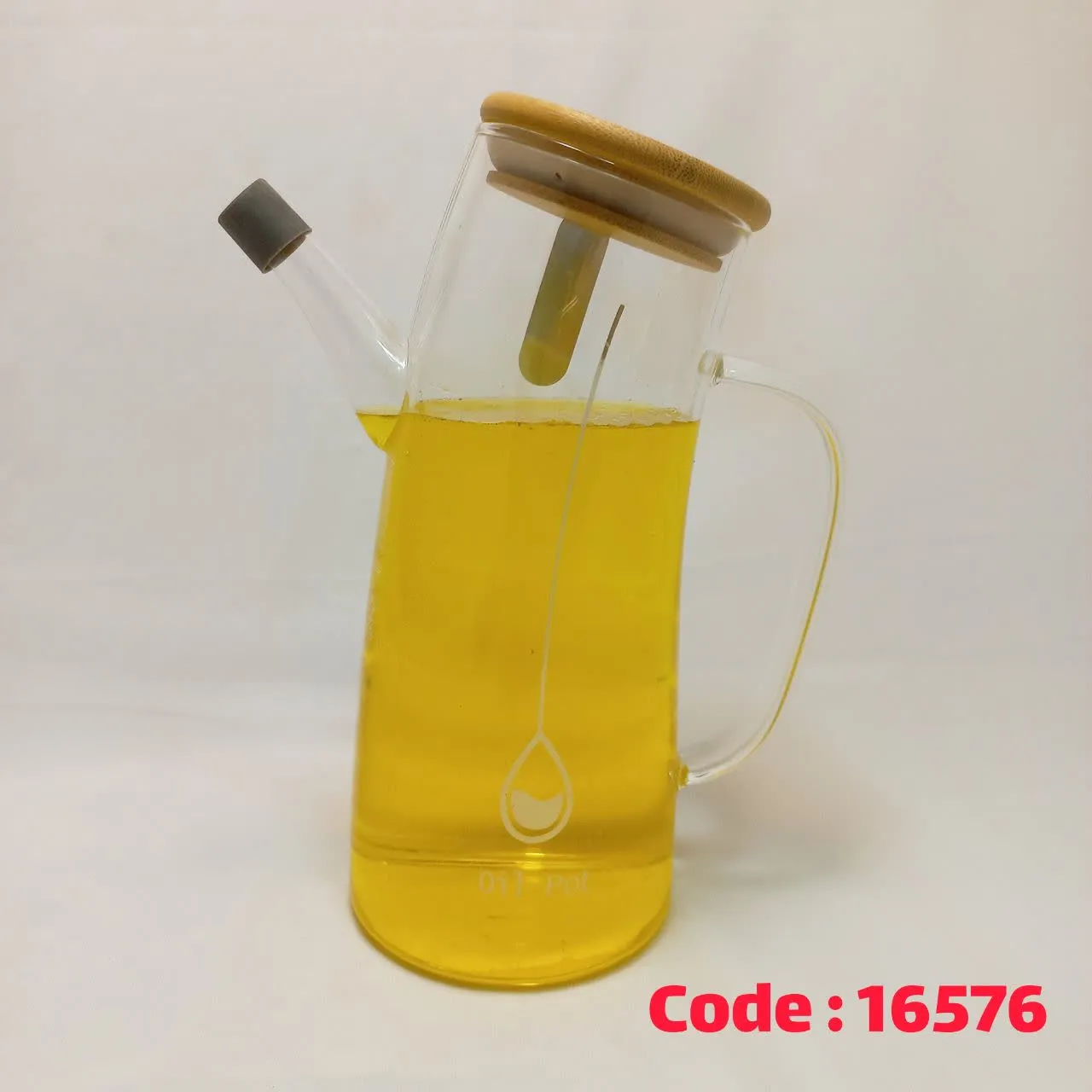 پارچ روغن 1 لیتر طرح پنگوئن درب چوب پیرکس