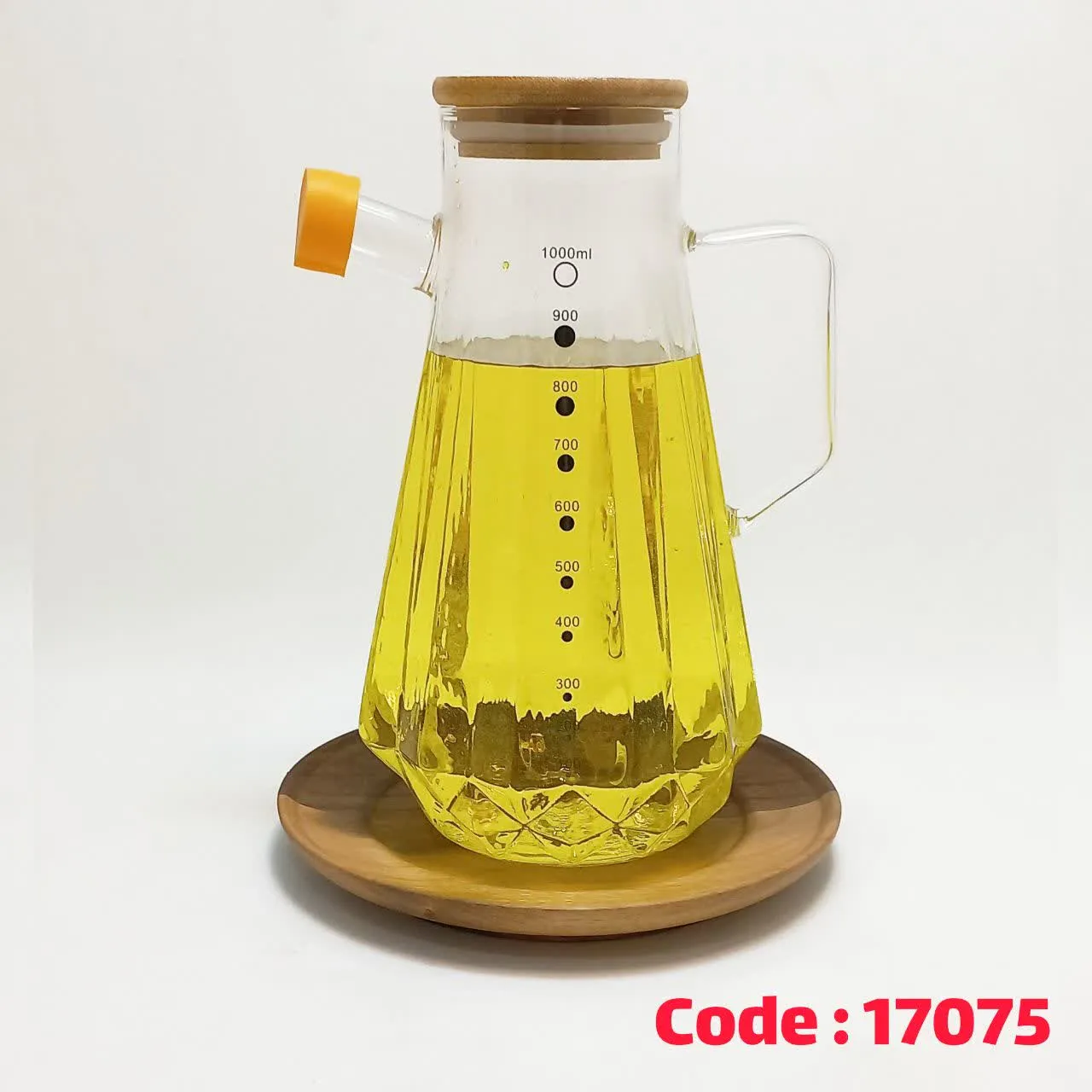 پارچ روغن مدرج 1 لیتر درب چوب 1-6103 پیرکس